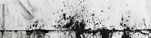 Wallpaper Mural Cracked surface with chaotic black paint splatters and worn texture Torontodigital.ca