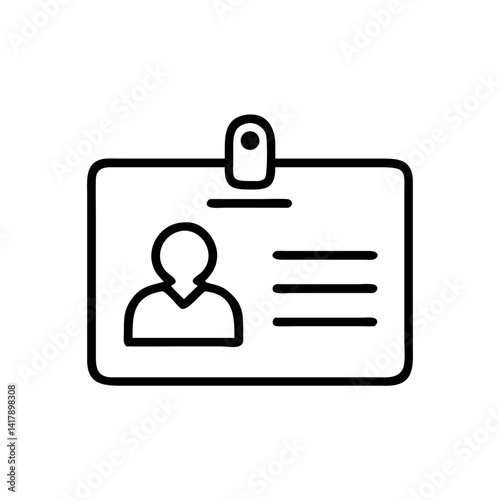 ID Card with Profile Details Icon Design