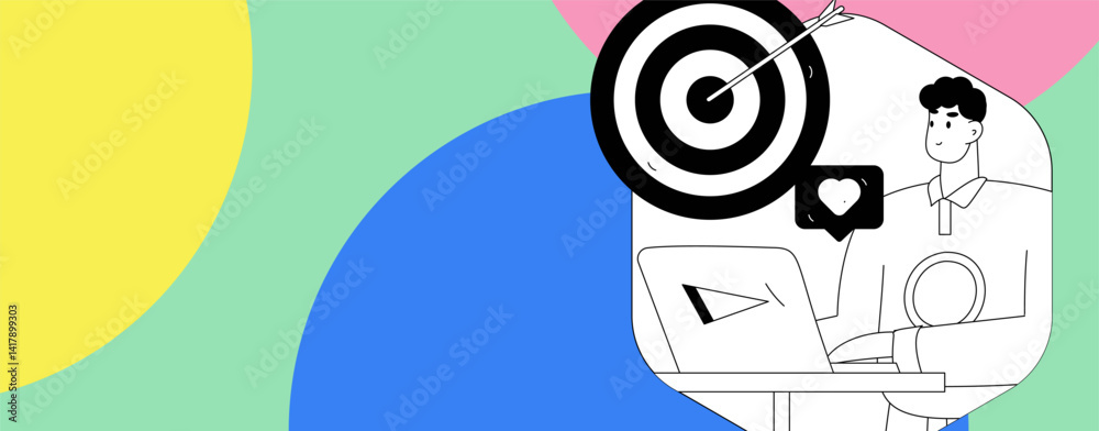 Obraz premium Flat vector illustration of business people operating work scene 