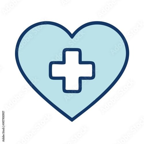 Heart with Medical Cross Inside Icon Design