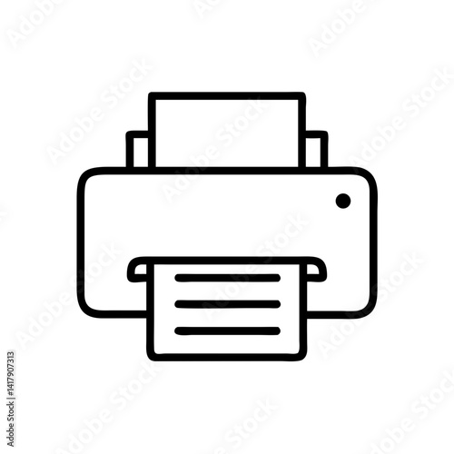 Inkjet Printer with Paper Output Icon Design