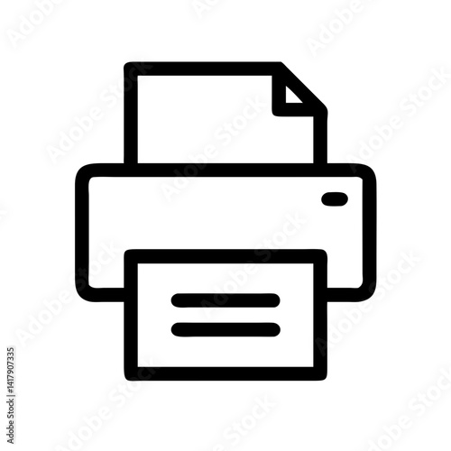 Inkjet Printer with Paper Output Icon Design