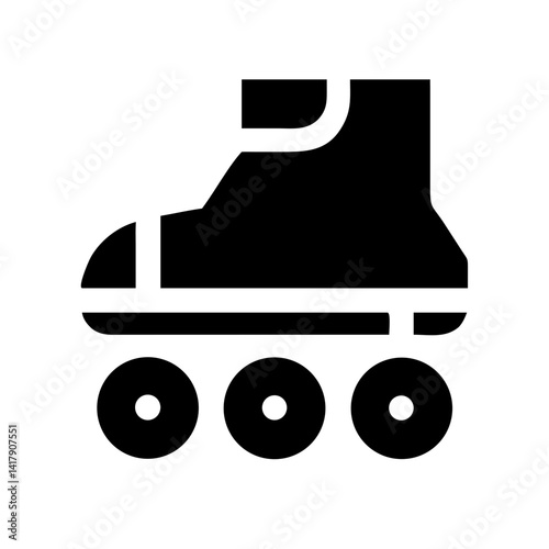 Inline Skate with Four Wheels Icon Design