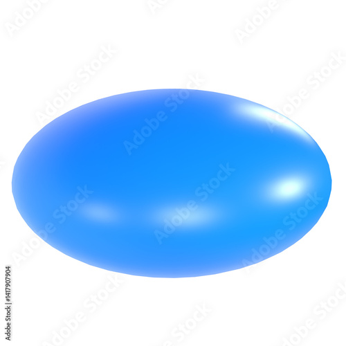 Blue oval shape isolated on transparent