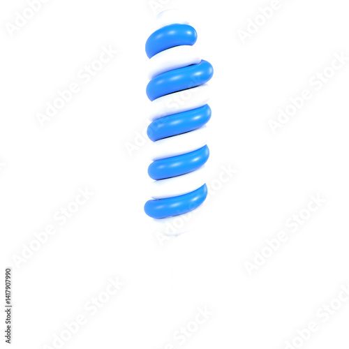 Blue spiral shape isolated on transparent