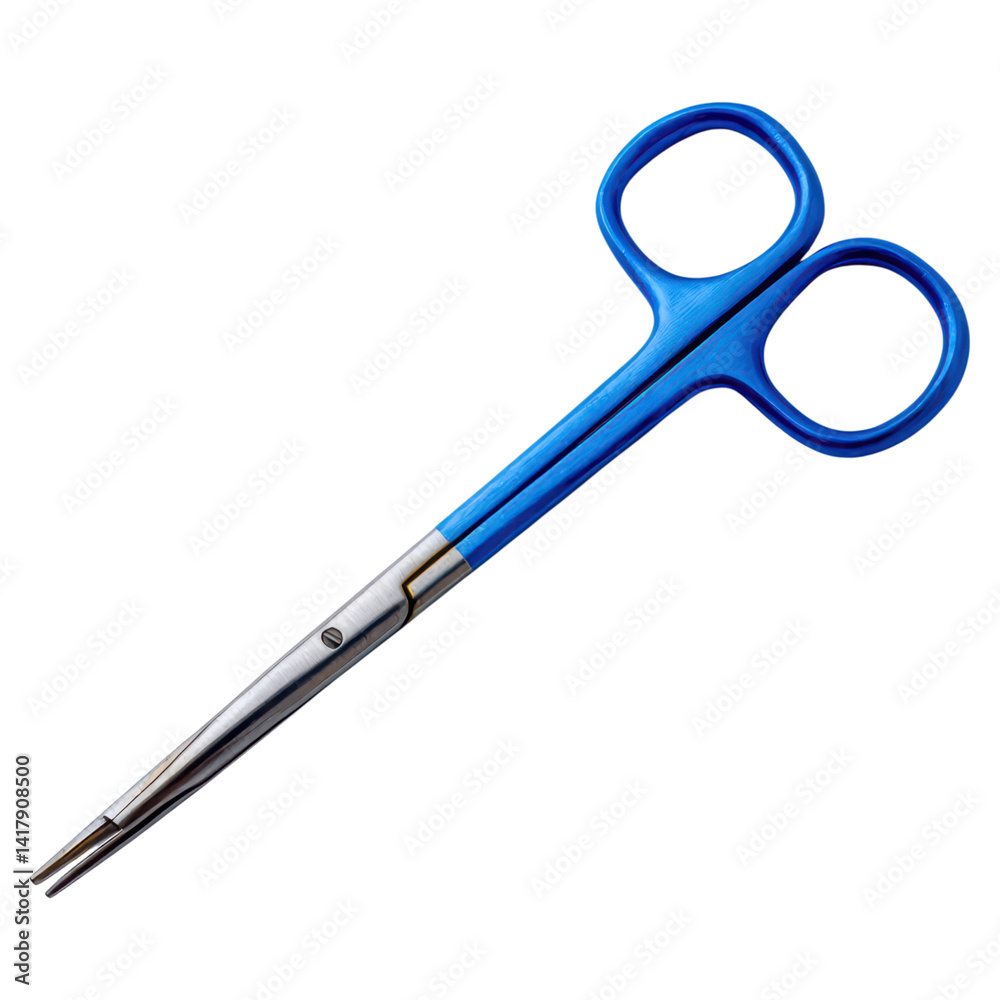 Blue Surgical Scissors for Medical Use isolated on transparent background. Blue Surgical Scissors for Medical Use isolated on transparent background.