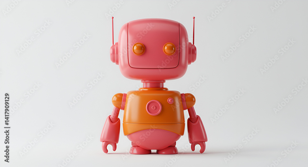 Mono Color Robot Front View Clean Background Mono Color Robot Front View Clean Background