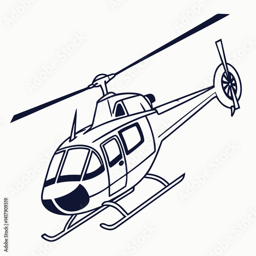 helicopter silhouette vector graphic, copter icon vector illustration.