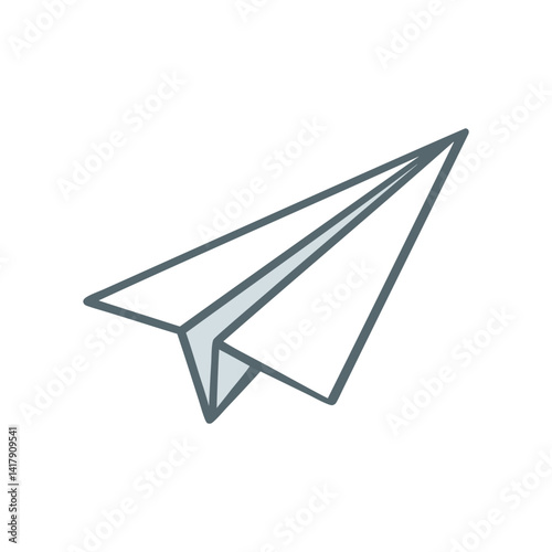 Simple Paper Airplane Illustration for Travel, Childhood, or Communication Design Projects