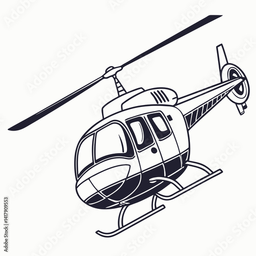 helicopter silhouette vector graphic, copter icon vector illustration.