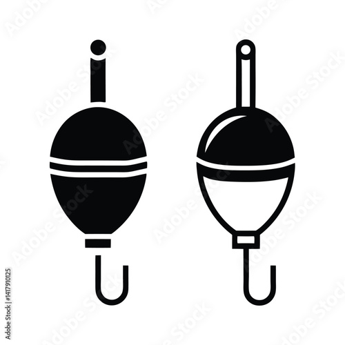 Fishing Float Icon Two Styles Minimal Design On Transparent Background