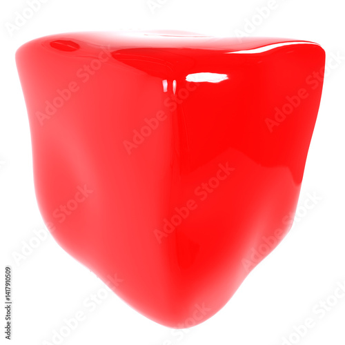 Red abstract shape isolated on transparent