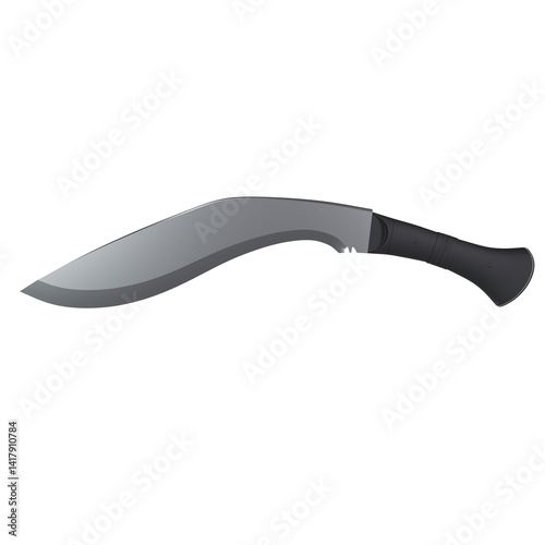 Curved knife isolated on transparent