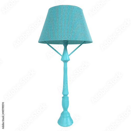 Turquoise lamp isolated on transparent