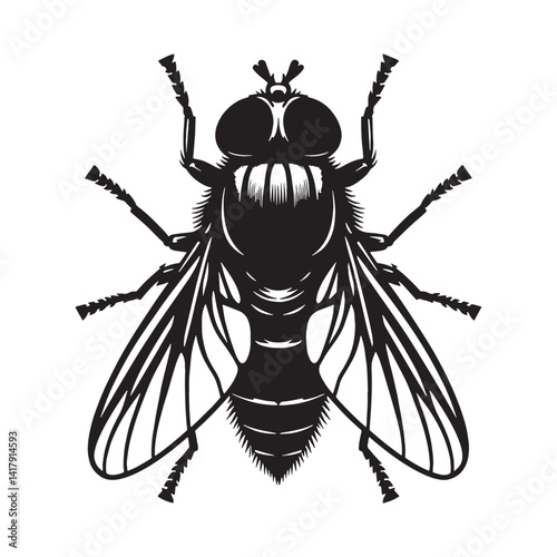 Bold Horsefly silhouette, always invading personal space – Horsefly illustration – Minimalist Horsefly vector – Insect silhouette

