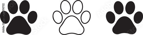 Different animal paw print vector illustrations