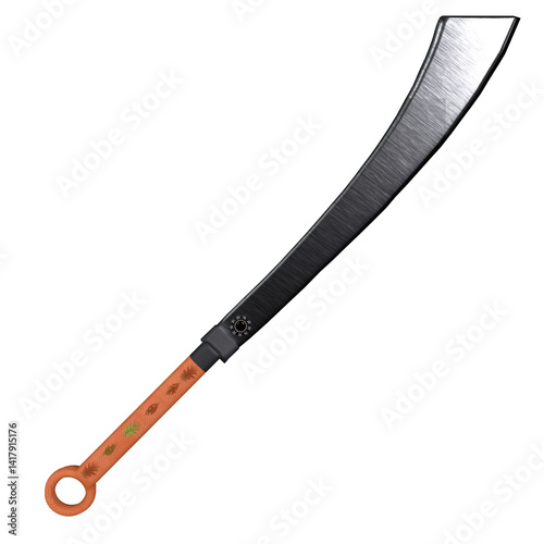 Curved blade sword isolated on transparent