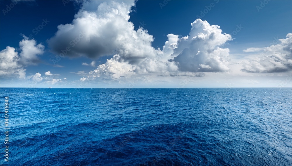 Obraz premium blue sea and clouds over it