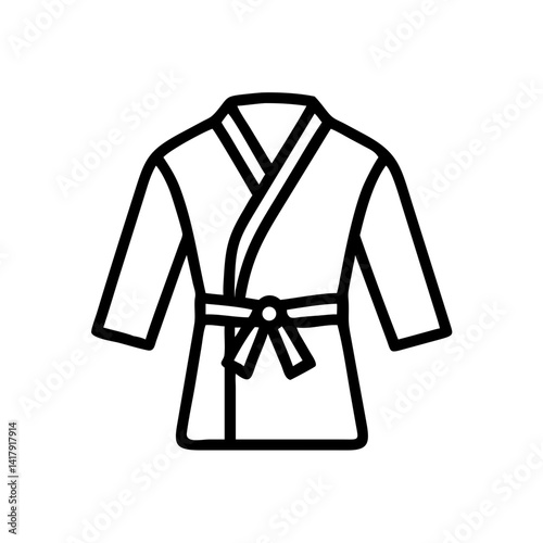 Martial Arts Gi with Belt Tie Icon Design