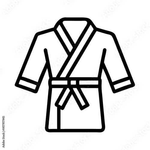 Martial Arts Gi with Belt Tie Icon Design
