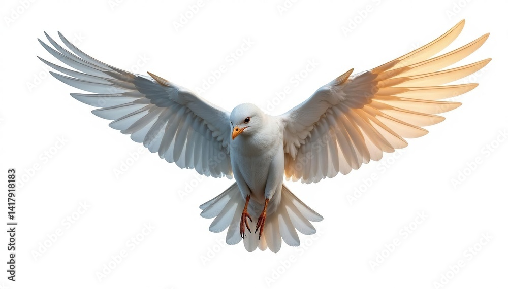Fototapeta premium Single bird wing, isolated on white background, graphic, animal