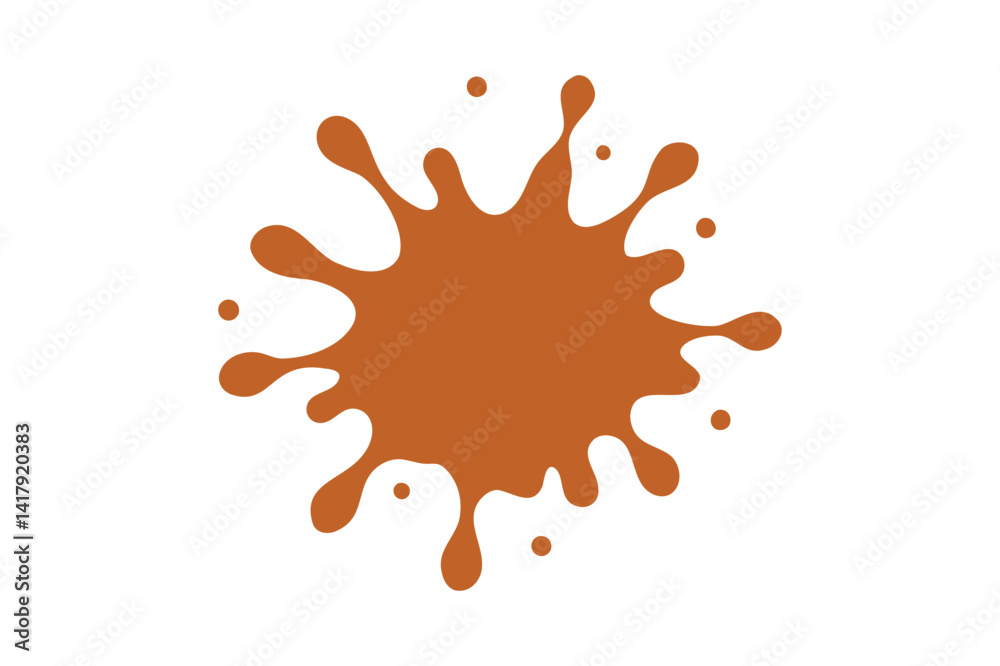 Fototapeta premium Umber paint splash vector on white background