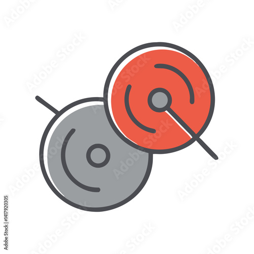 Music icons featuring cymbals in minimalist style  