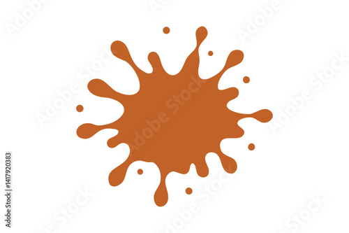 Umber paint splash vector on white background