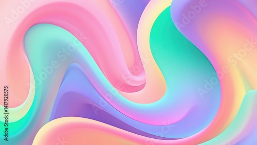 A series of curvilinear shapes flow smoothly across a high-resolution background, featuring soft gradient transitions