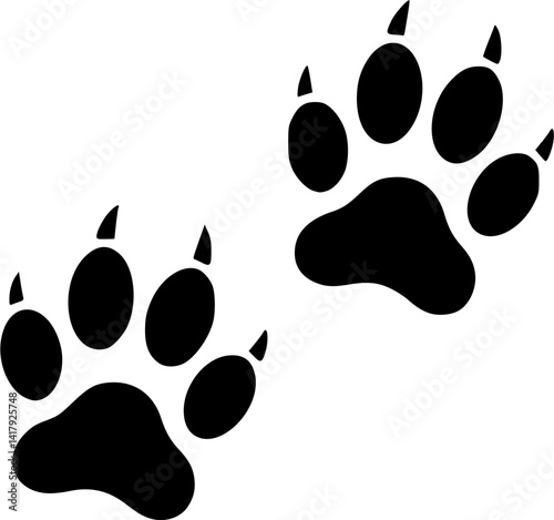 Dog and cat paw print