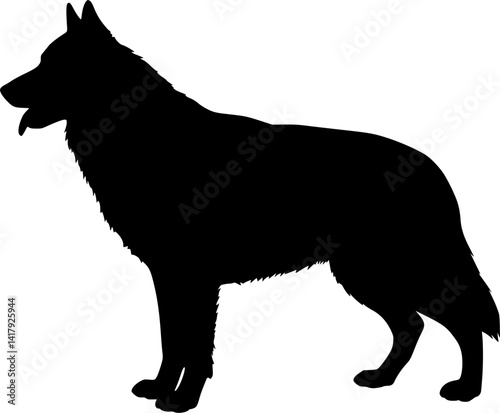 Vector silhouette of a dog.