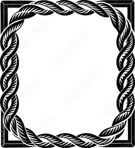 "Rope border silhouette, straight outline silhouette rope border pattern  
"