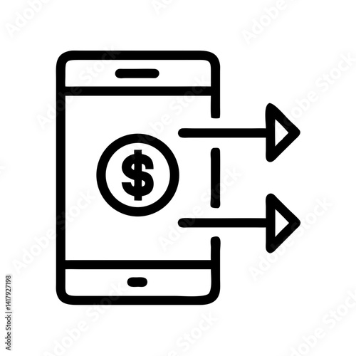 Mobile Transfer with Dollar Symbol Icon Design