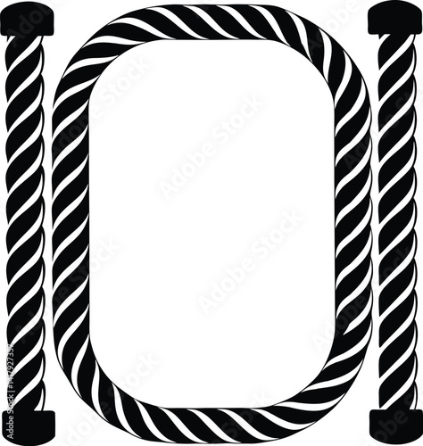 "Rope border silhouette, straight outline silhouette rope border pattern  
"