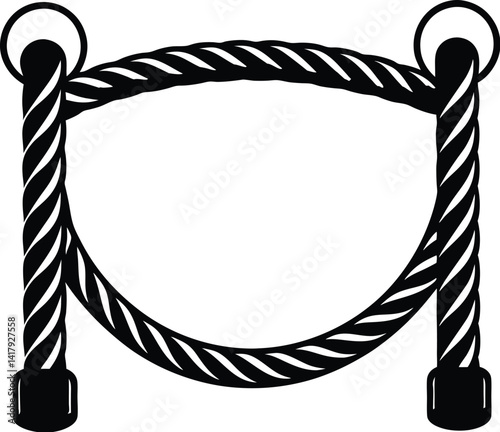 "Rope border silhouette, straight outline silhouette rope border pattern  
"