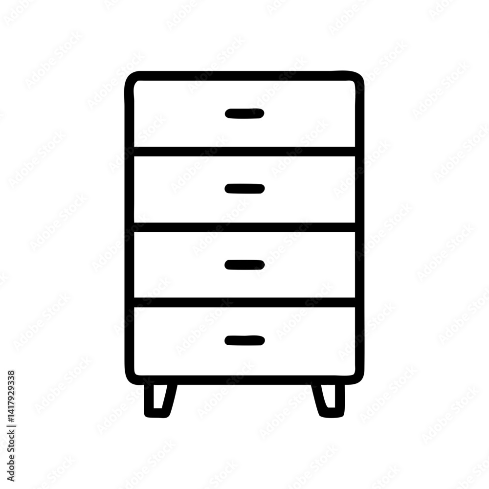 Narrow Chest with Triple Storage Drawers Icon Design Narrow Chest with Triple Storage Drawers Icon Design