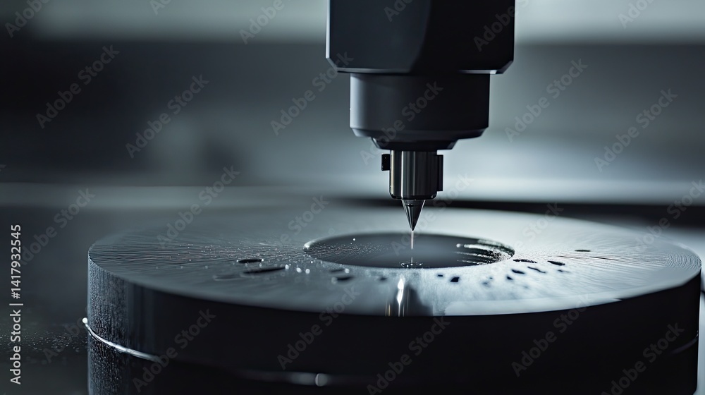 Robotic cutter trimming optical lens edge with high-speed accuracy.