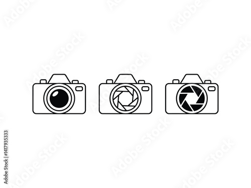 Camera Aperture Silhouette Vector Set
