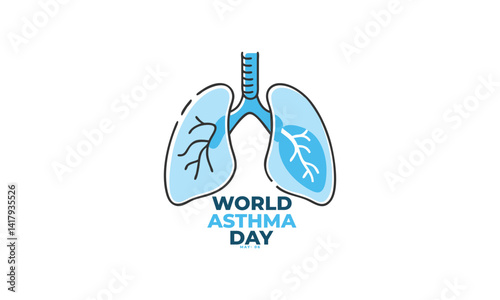 World Asthma Day. background, banner, card, poster, template. Vector illustration.