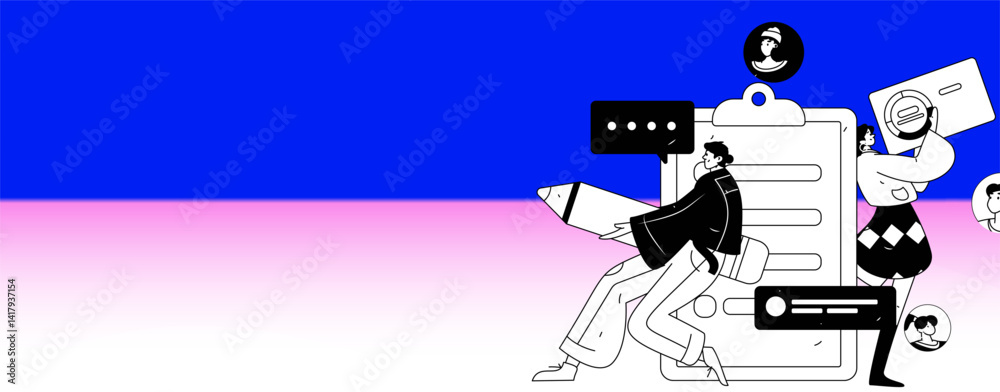Flat vector illustration of business people operating work scene
Flat vector illustration of business people operating work scene