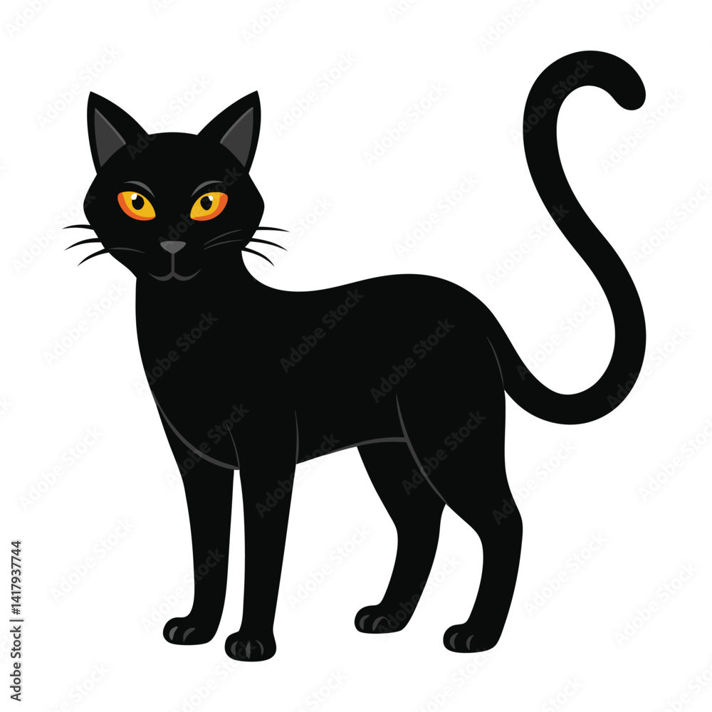 Beautiful cat vector silhouette black illustration Beautiful cat vector silhouette black illustration
