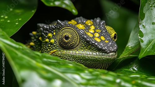 Lizard in foliage photo