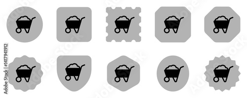 Editable wheelbarrow vector icon. Gardening, landscaping, horticulture, construction, industry. Part of a big icon set family. Perfect for web and app interfaces, presentations, infographics, etc