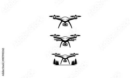 Vector drone icon black design