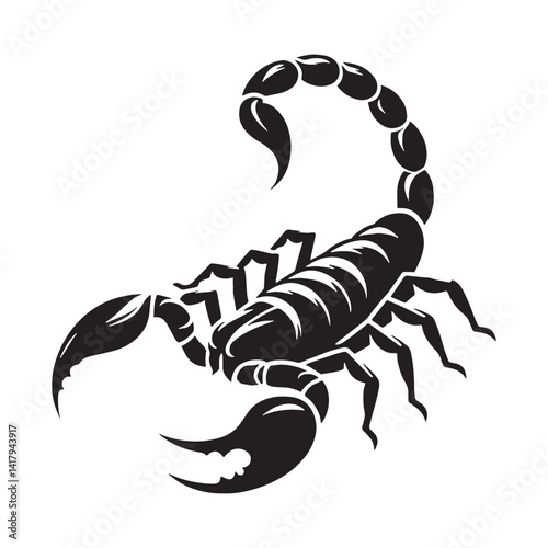 Lethal Scorpion silhouette, a master of ambush hunting – Scorpion illustration – Scorpion vector – Insect silhouette

