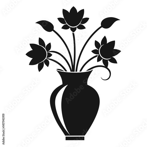 flower vase vector outline