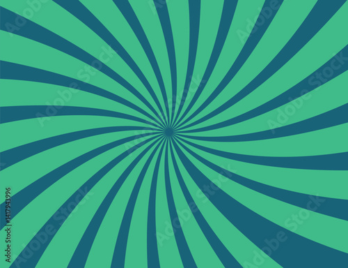 Bright green rays background. Comics, pop art style.
