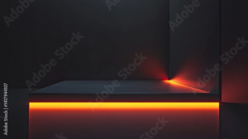 Minimalist black background with subtle diagonal gradients and light reflections