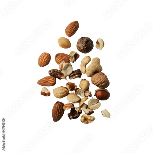 Wallpaper Mural Assorted nuts and dried berries mix, including cashews, almonds, walnuts, cranberries, blackberries, and blueberries, scattered on a transparent background Concept of healthy snack, trail mix, and nat Torontodigital.ca