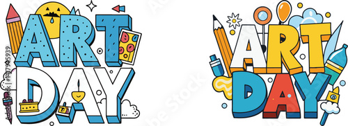 Art day typography design vector art